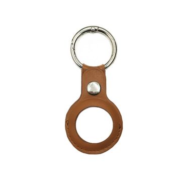 Apple Airtag Läderfodral Nyckelring - Brun- G-SP.se