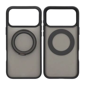 Mobilskal Roterande Magnet Stativ för iPhone 17 Pro Max - Svart