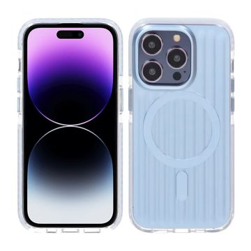 Mönstrat TPU Skal till iPhone 14 Pro Max med MagSafe - Blå