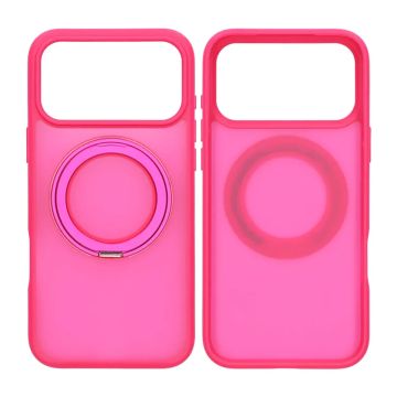 Mobilskal Roterande Magnet Stativ för iPhone 17 Pro Max - Röd