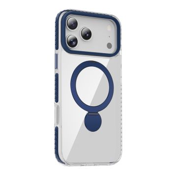 Skal Magsafe till iPhone 17 Pro - Transparent blå med ringstativ