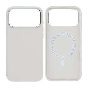 Mobilskal konstläder med Magsafe för iPhone 17 Pro - Vit