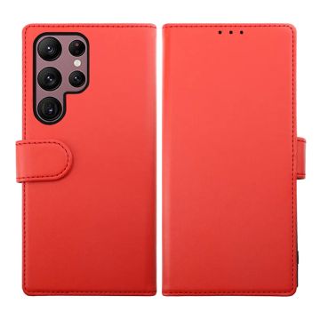 Samsung Galaxy S23 Ultra Plånboksfodral Magnet Rvelon - Röd- G-SP.se