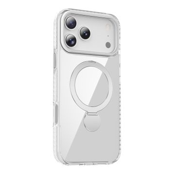 Skal Magsafe till iPhone 17 Pro - Transparent vit med ringstativ