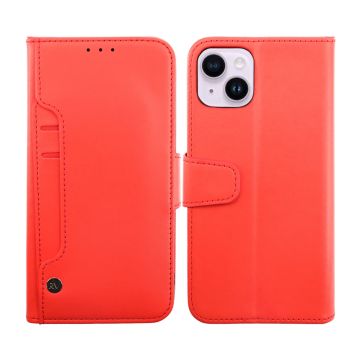 iPhone 14 Plånboksfodral Extra Kortfack Rvelon - Röd- G-SP.se