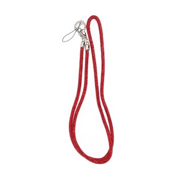 Mobilband Halsband 120cm - Röd glitter