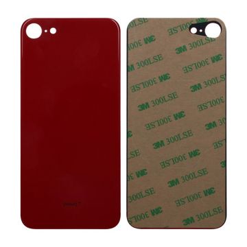 iPhone SE 2020 Baksida Glas med Självhäftande tejp - Röd