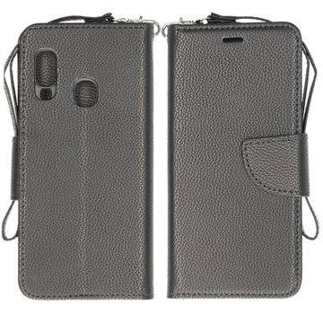 Samsung Galaxy A40 Plånboksfodral med Stativ - Svart- G-SP.se