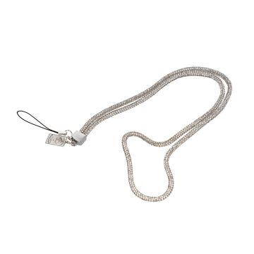 Mobilhalsband Snöre - Silver glitter