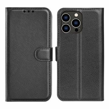 iPhone 15 Pro Plånboksfodral med stativ - Svart- G-SP.se