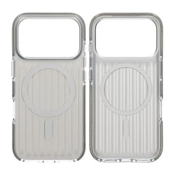 Mobilskal Korrugerad Magsafe för iPhone 17 Pro - Silver