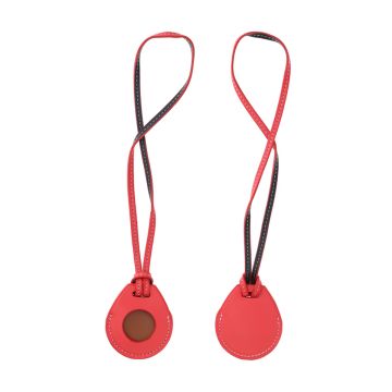 AirTag Fodral med Rem i PU-Läder - Röd