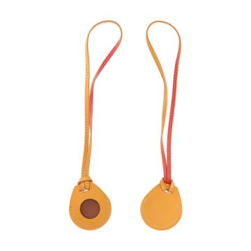 AirTag Fodral med Rem i PU-Läder - Gul