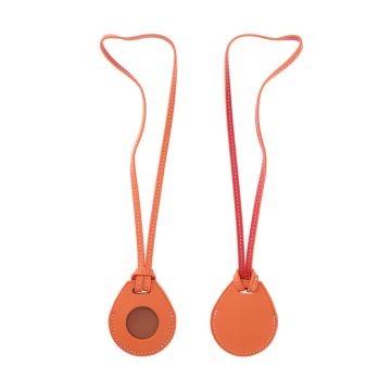 AirTag Fodral med Rem i PU-Läder - Orange