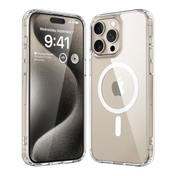 Mobilskal Stöttåligt Magsafe för iPhone 15 Pro - Transparent