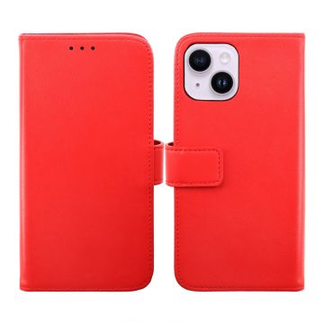 iPhone 14 Plus Plånboksfodral Läder Rvelon - Röd- G-SP.se