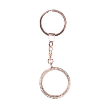 AirTag Nyckelring med Kristalldetaljer - Roséguld