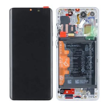 Huawei P30 Pro Skärm med LCD Display + Batteri Original - Frost Silver