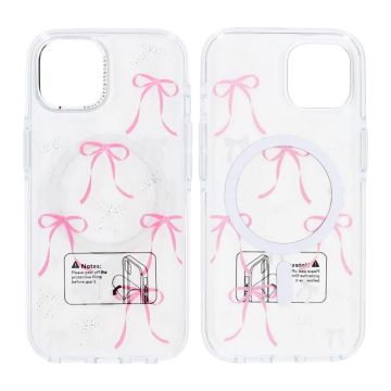 Mobilskal Magsafe till iPhone 15 - Transparent med rosett