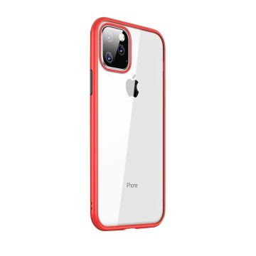Stöttåligt Mobilskal iPhone 11 Pro Max - Röd/Transparent/Svart- G-SP.se