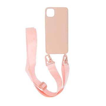 iPhone 11 Pro Silikonskal med Rem/Halsband - Rosa- G-SP.se