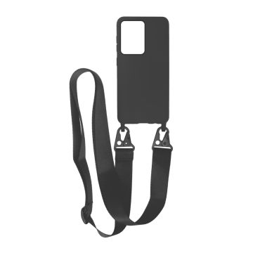 Samsung Galaxy 20 Ultra Silikonskal med Rem/Halsband - Svart- G-SP.se