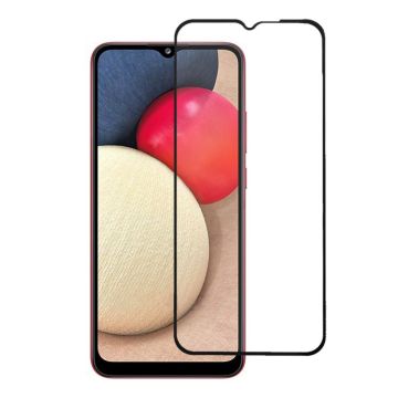 Skärmskydd Samsung Galaxy A02s - 3D Härdat Glas Svart- G-SP.se