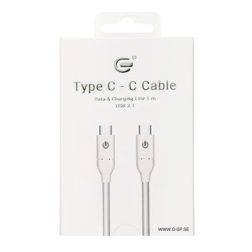 USB-C till USB-C (3.1) Laddningskabel 1m - Vit- G-SP.se