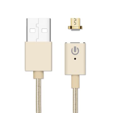 Magnetisk Micro-USB Flätad kabel - Guld- G-SP.se
