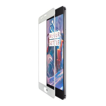Skärmskydd OnePlus 3/3T - Heltäckande Härdat Glas Vit- G-SP.se