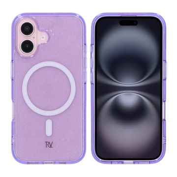 iPhone 16 Rvelon Mobilskal TPU med MagSafe - Glitter Lila