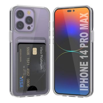 iPhone 14 Pro Max Mobilskal med Korthållare TPU Rvelon  - Transparent