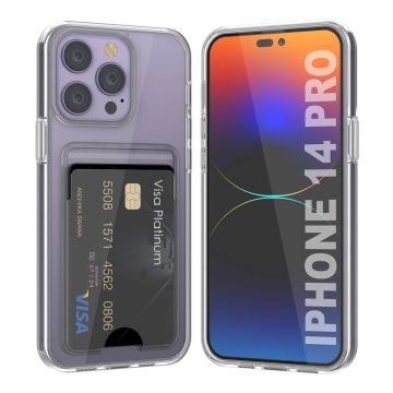 iPhone 14 Pro Mobilskal med Korthållare TPU Rvelon  - Transparent