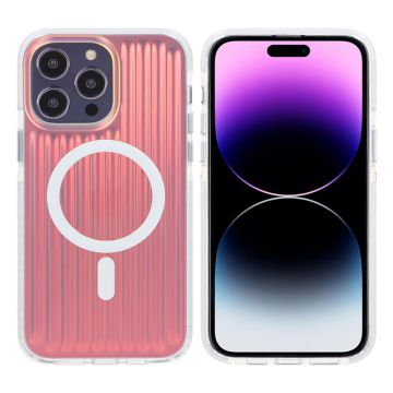 iPhone 14 Pro Max Stöttåligt Mobilskal Magsafe Reflektionsfärg - Röd