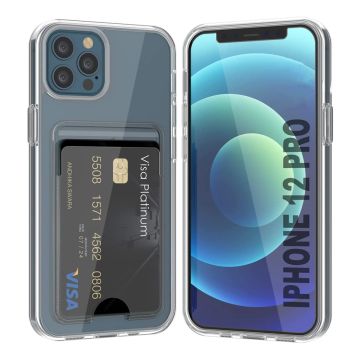 iPhone 12/12 Pro Mobilskal med Korthållare TPU Rvelon  - Transparent