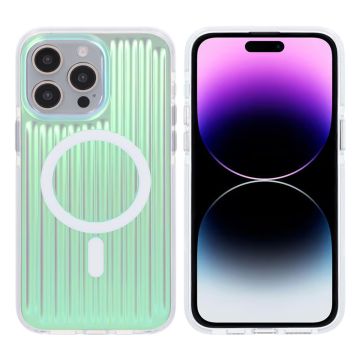 iPhone 14 Pro Max Stöttåligt Mobilskal Magsafe Reflektionsfärg - Grön