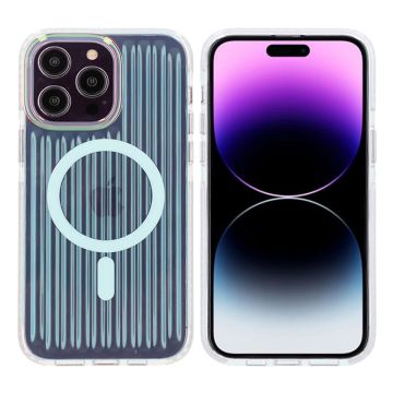 iPhone 14 Pro Stöttåligt Mobilskal Magsafe Reflektionsfärg - Blå