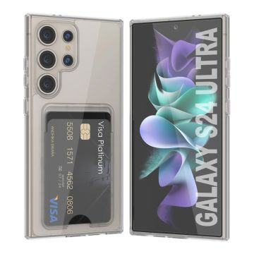 Samsung Galaxy S24 Ultra Mobilskal med Korthållare TPU Rvelon  - Transparent