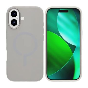 Mobilskal Silikon med Kamera Metallram för iPhone 17 - Grå