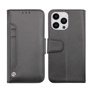 iPhone 14 Pro Plånboksfodral Extra Kortfack Rvelon - Svart- G-SP.se
