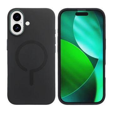 Mobilskal Silikon med Kamera Metallram för iPhone 17 - Svart