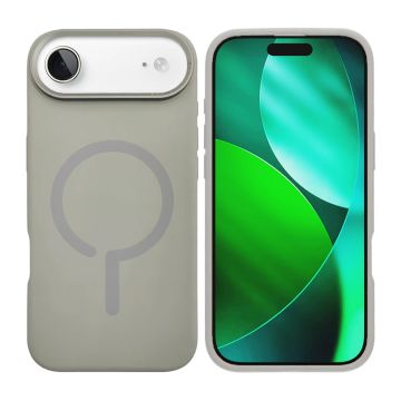 Mobilskal Silikon med Kamera Metallram för iPhone Air - Grå