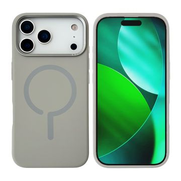 Mobilskal Silikon med Kamera Metallram för iPhone 17 Pro Max - Grå