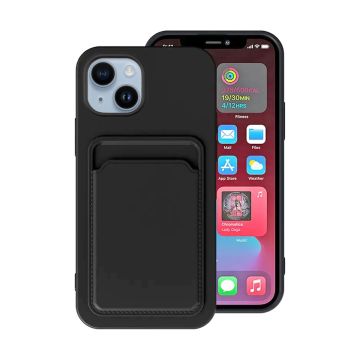 iPhone 14 Silikonskal med Korthållare - Svart- G-SP.se