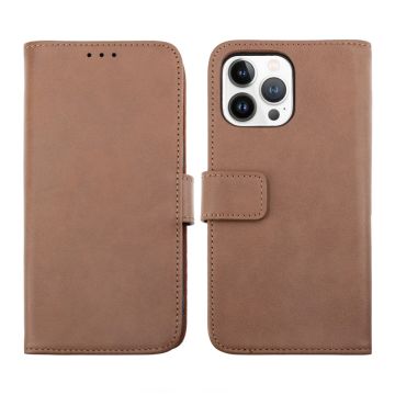 iPhone 14 Pro Plånboksfodral Läder Rvelon - Brun- G-SP.se