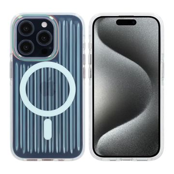 iPhone 15 Pro Stöttåligt Mobilskal Magsafe Reflektionsfärg - Blå