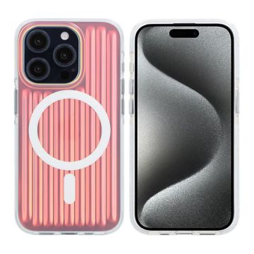 iPhone 15 Pro Stöttåligt Mobilskal Magsafe Reflektionsfärg - Röd