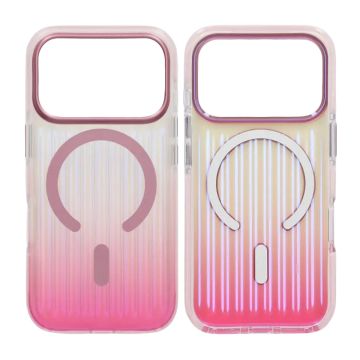 Mobilskal Korrugerad MagSafe för iPhone 17 Pro Max - Rosa