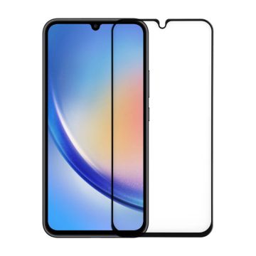 Skärmskydd Samsung Galaxy A34 5G - 3D Härdat Glas - Svart- G-SP.se