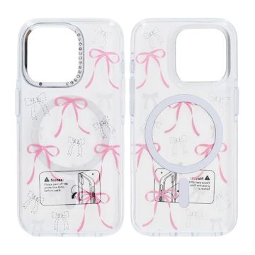 Skal Magsafe till iPhone 15 Pro Max - Transparent med rosett